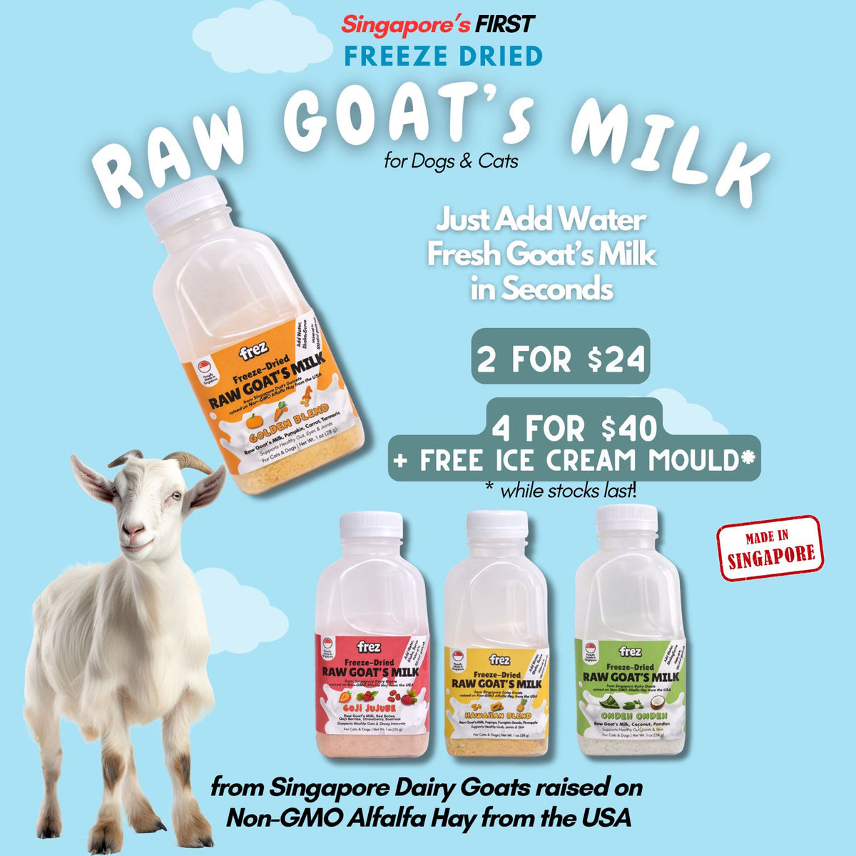 Freeze Dried Raw Goat’s Milk for Dogs & Cats