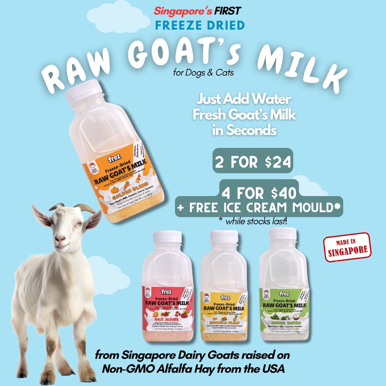 Freeze Dried Raw Goat’s Milk for Dogs & Cats