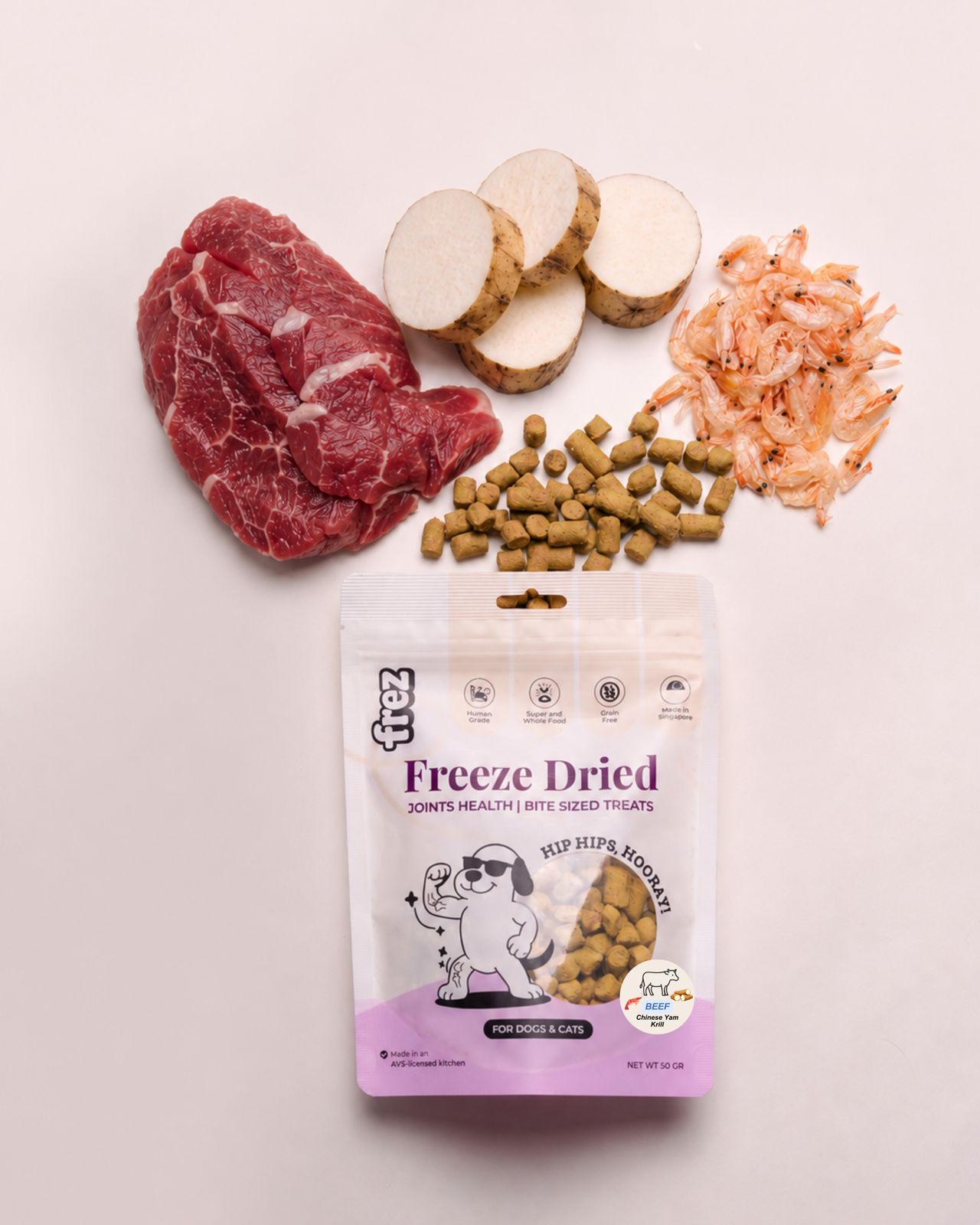 Joints Health - Freeze Dried Beef/Venison, Chinese Yam (Huai Shan), Krill (Atlantic)
