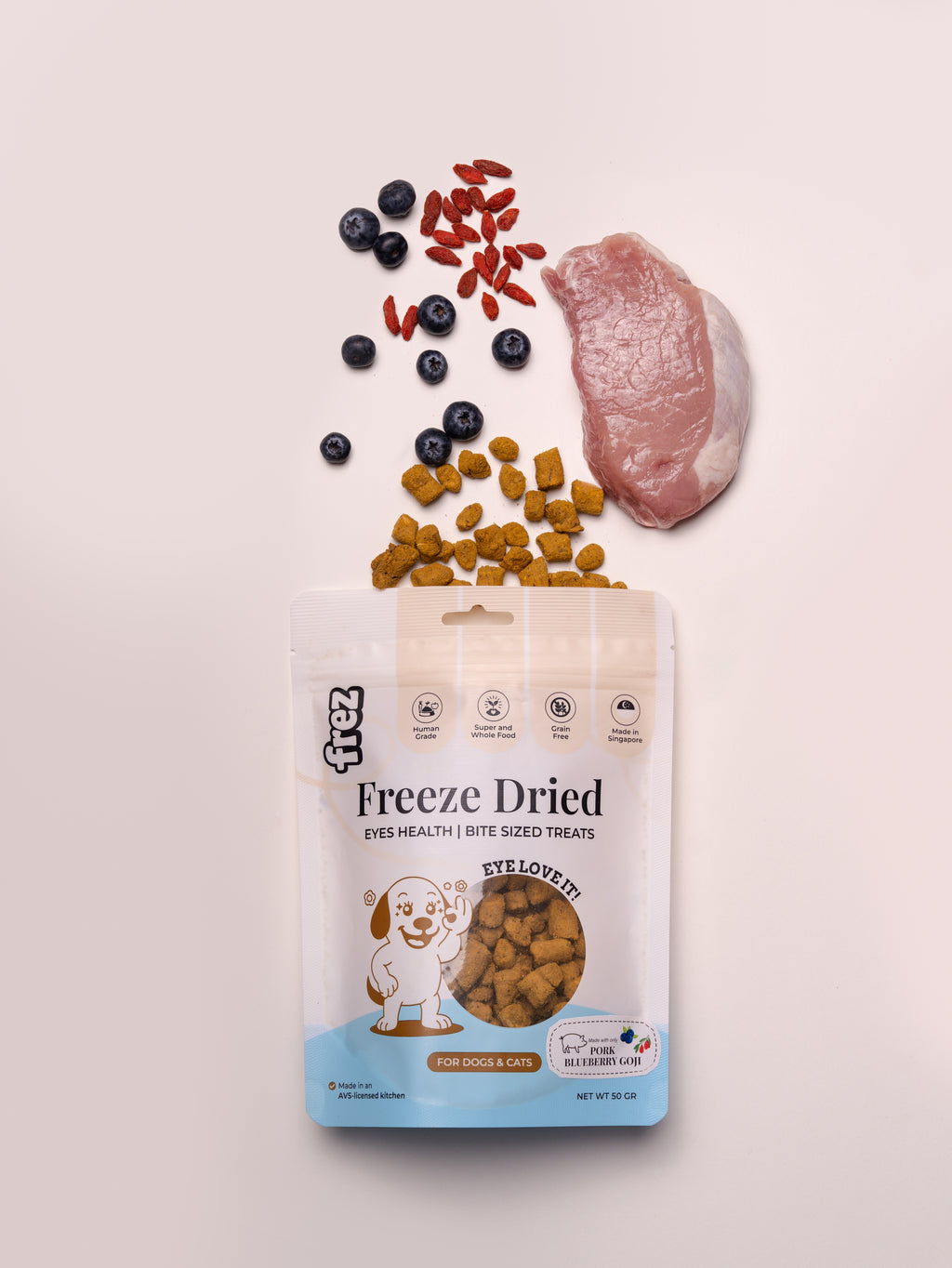 Eyes Health - Freeze Dried Pork, Blueberry & Goji Berries Treats
