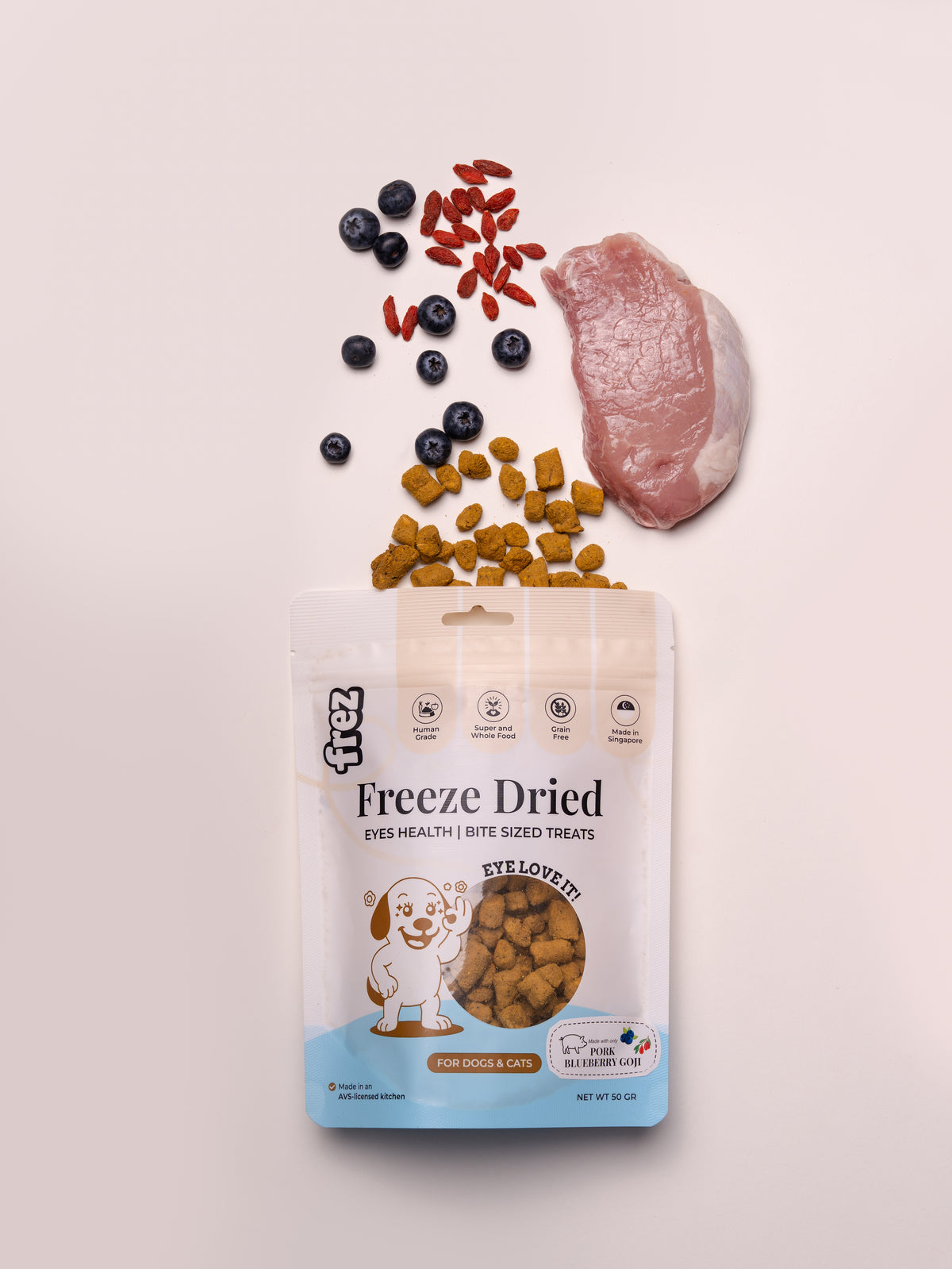 Eyes Health - Freeze Dried Pork, Blueberry & Goji Berries Treats