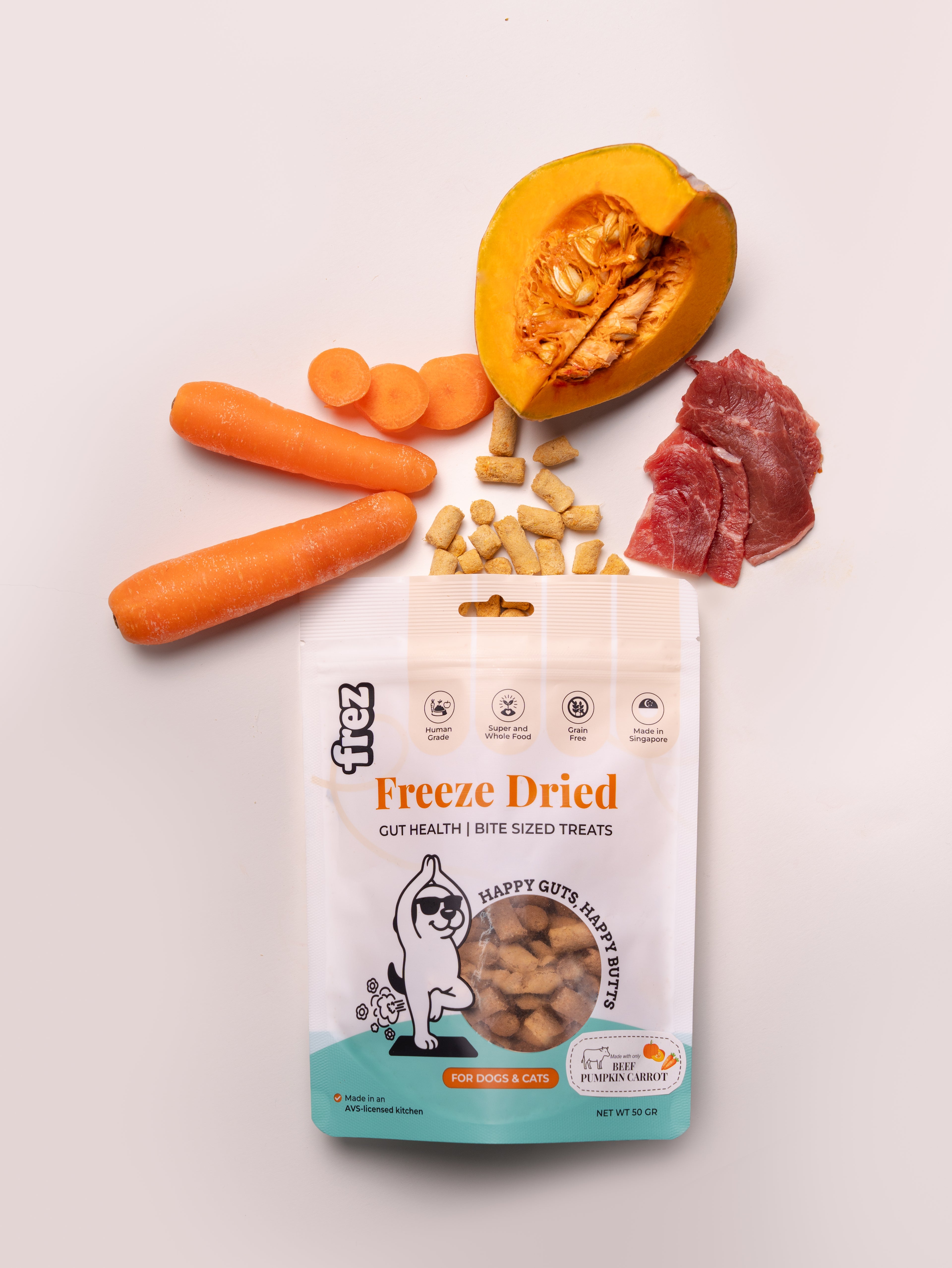 Guts Health - Freeze Dried Duck/ Beef Pumpkin Carrot Treats