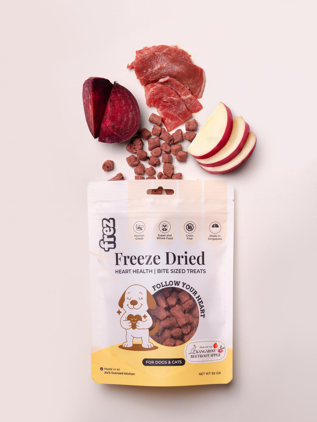 Heart Health - Freeze Dried Kangaroo Beetroot Apple Treats
